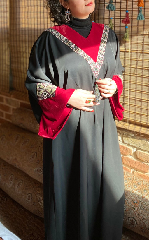 عبا کرپبا مخمل و سوزندوزی دستدوز ابریشم